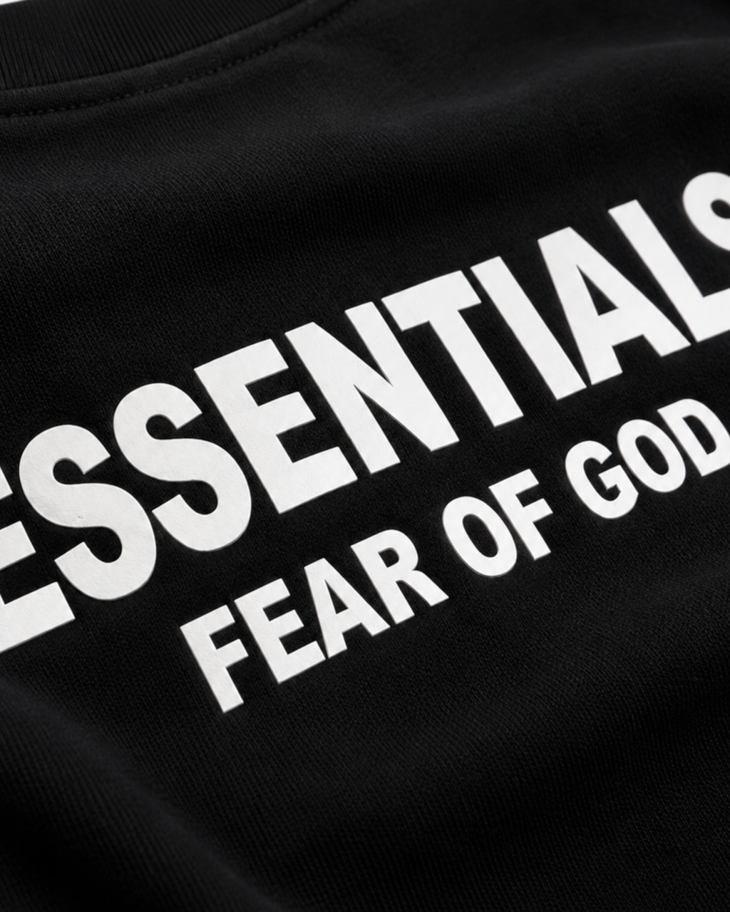 Fear of God - Essentials Rubber Logo Sweatshirt - Black