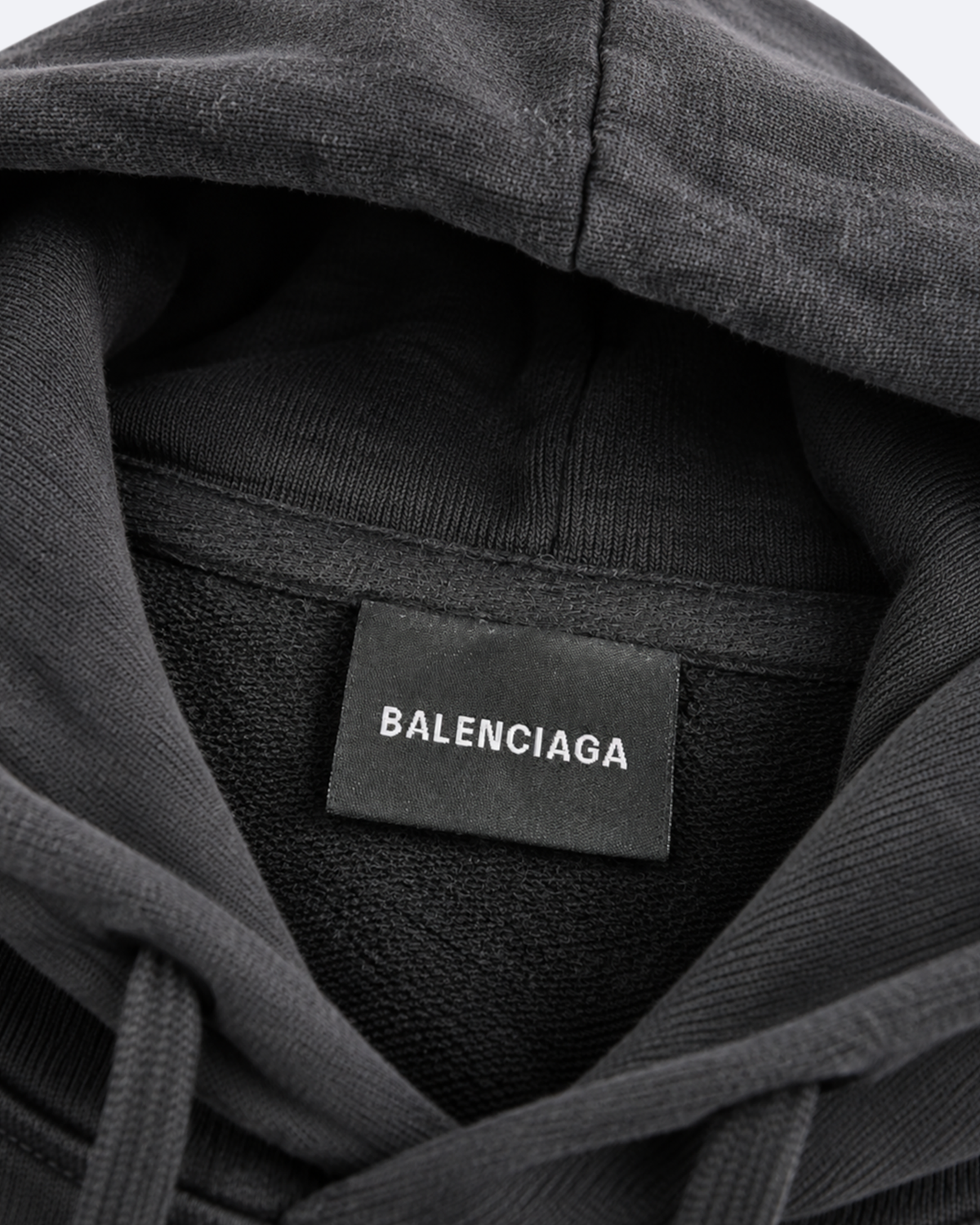 Balenciaga - Wave Logo Embroidery Distressed Hoodie - Dark Gray