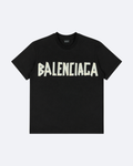 Balenciaga - Yellow Tape Logo T-Shirt - Black