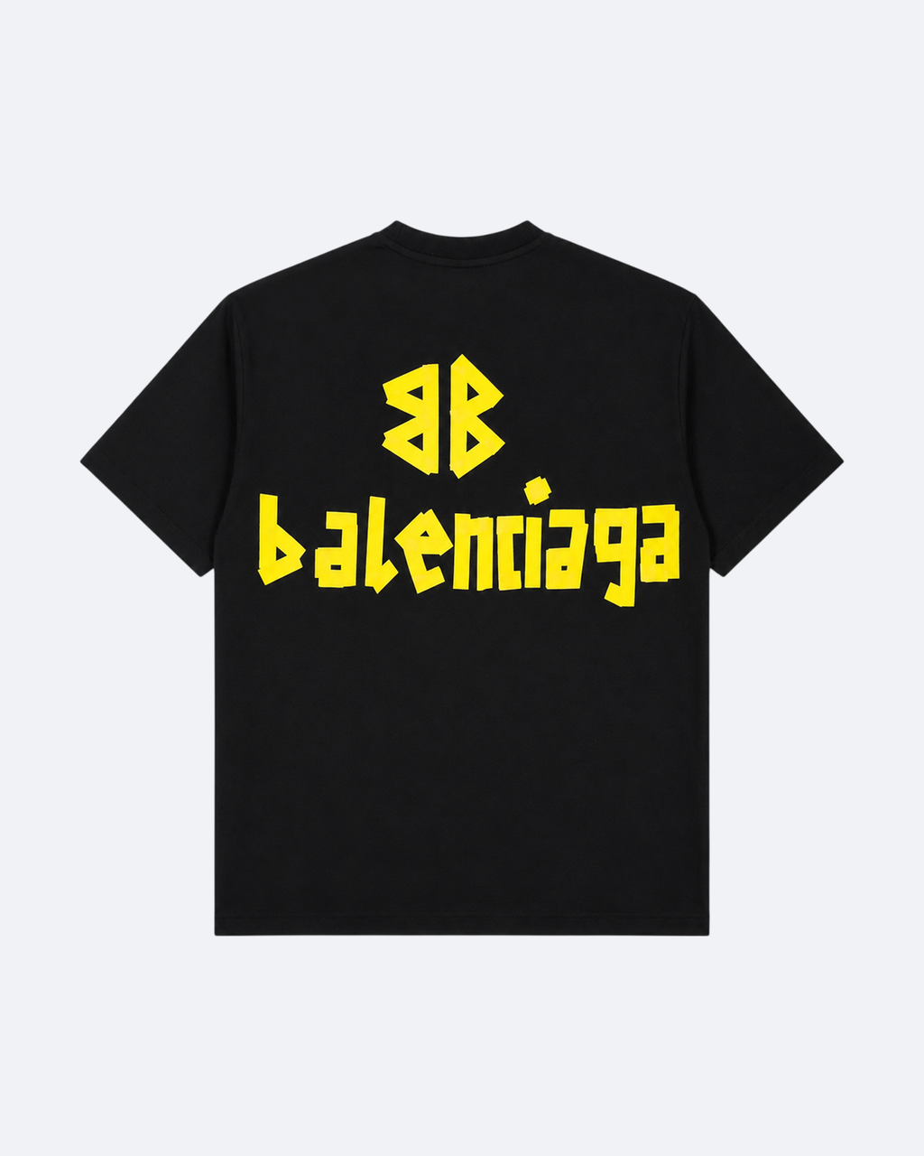 Balenciaga - Yellow Tape Logo T-Shirt - Black