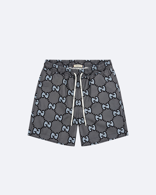 GC - GG Monogram Swim Shorts - Gray