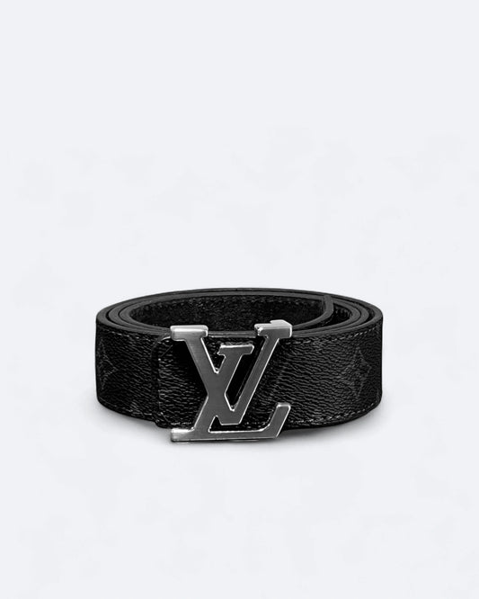 LVTN - LV Black Pattern Belt - Silver