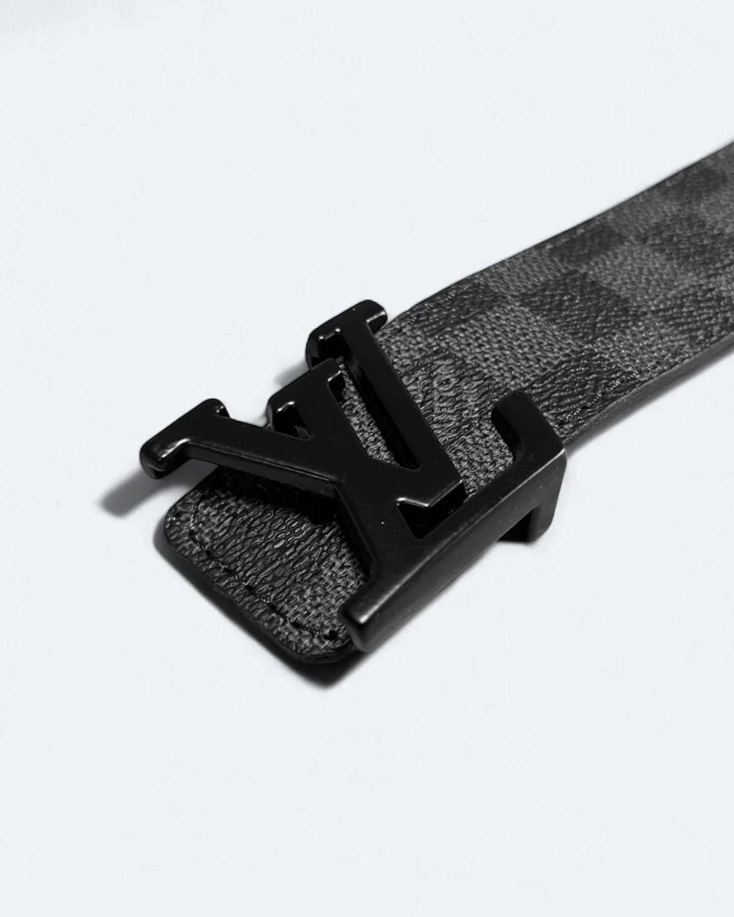 Louis Vuitton - Damier Black Pattern Belt - Black