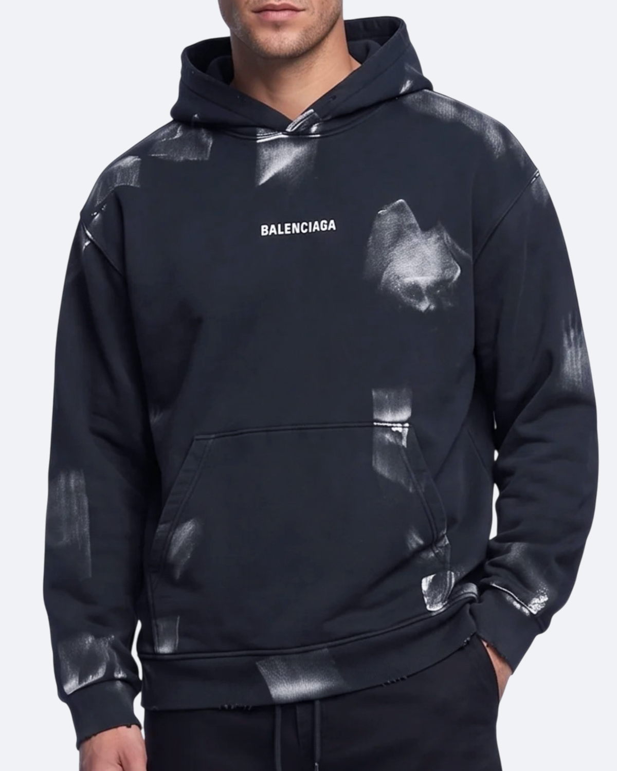 Balenciaga - Brush Marks Hoodie - Navy Blue