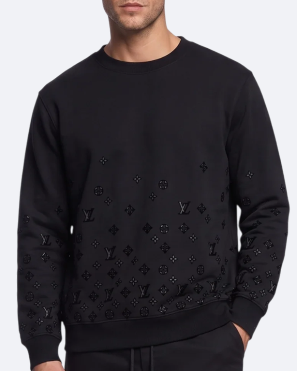 LVTN - Monogram Outline Sweatshirt - Black