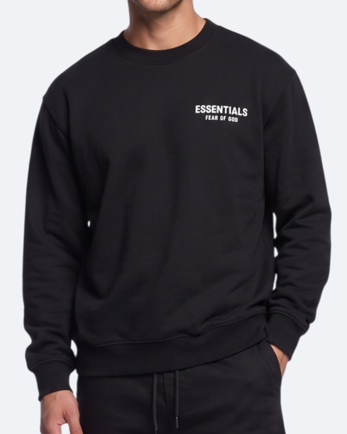 Fear of God - Essentials Rubber Logo Sweatshirt - Black